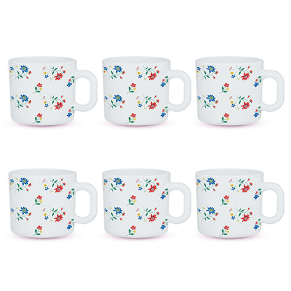 Larah by Borosil Bouquet Mug Set 100 ml x 6