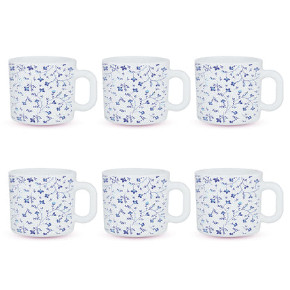 Larah by Borosil Blue Spring Mug Set 100 ml x 6