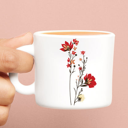 Larah by Borosil Chrys Red Mug Set 100 ml x 6