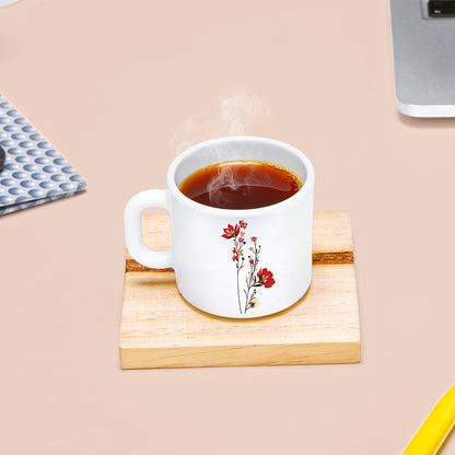 Larah by Borosil Chrys Red Mug Set 100 ml x 6