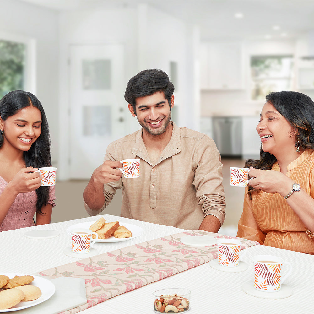 Larah by Borosil Crysta Costa Mug Set 100 ml x 6