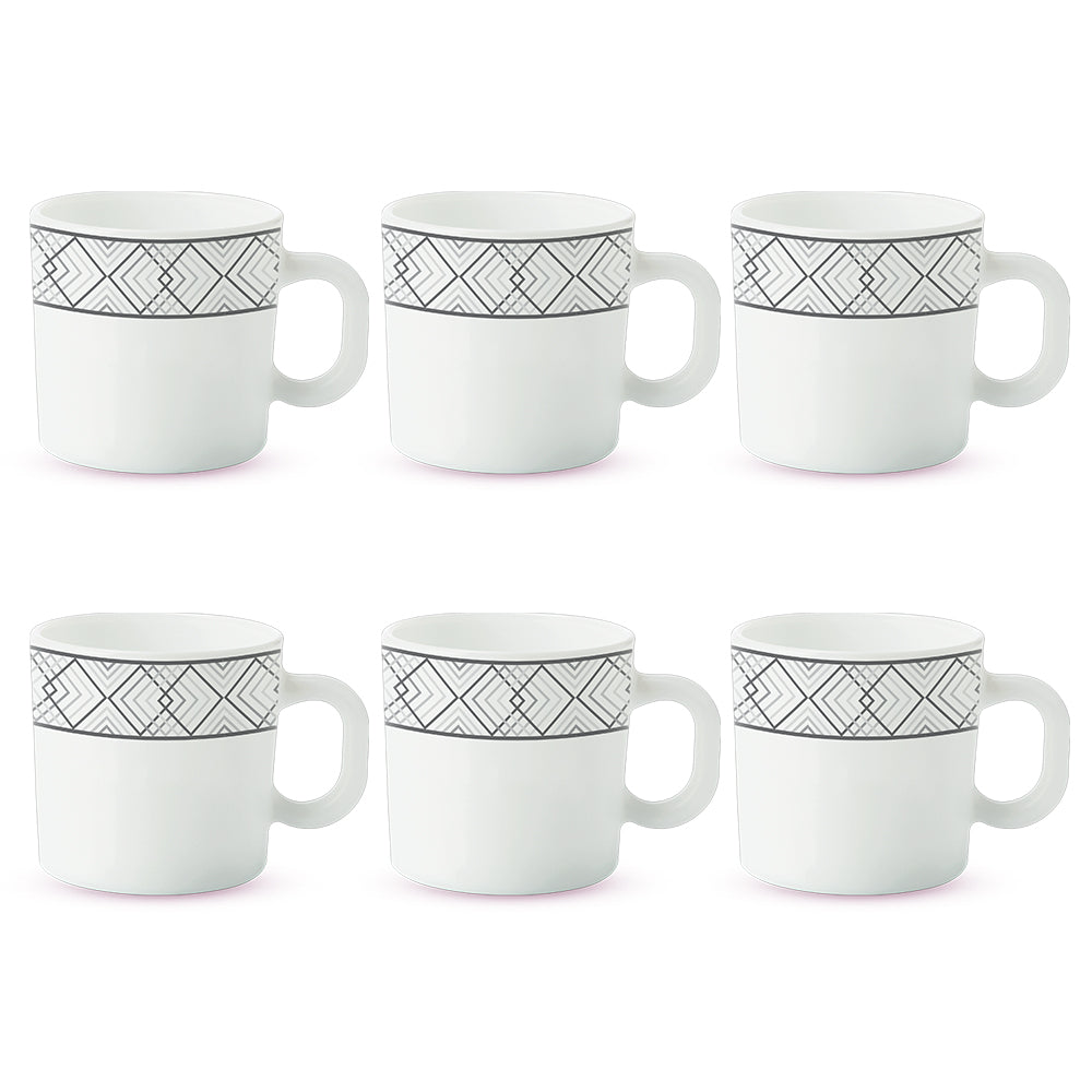 Larah By Borosil Cycladia Mug Set, 100ml x 6