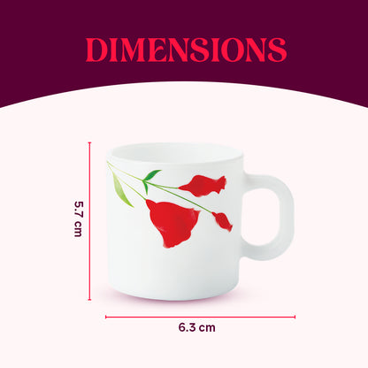 Larah by Borosil Diana Mug Set 100 ml x 6
