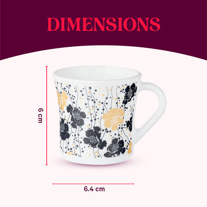 Larah by Borosil Crysta Dreamer Mug Set 100 ml x 6