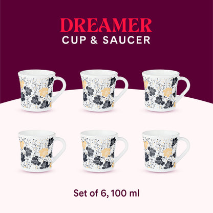 Larah by Borosil Crysta Dreamer Mug Set 100 ml x 6