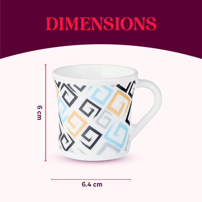 Larah by Borosil Crysta Ember Mug Set 100 ml x 6