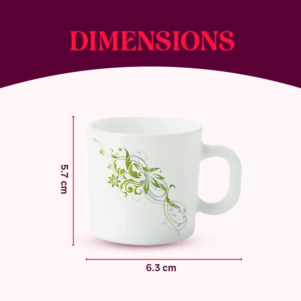 Larah by Borosil Erba Mug Set 100 ml x 6