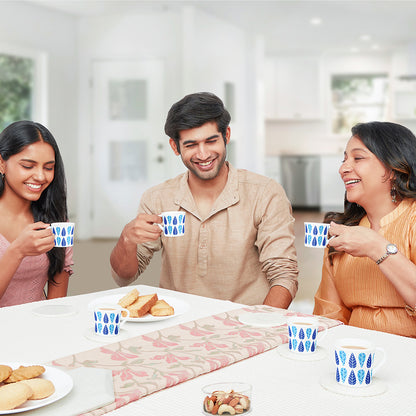 Larah by Borosil Crysta Fable Mug Set 100 ml x 6