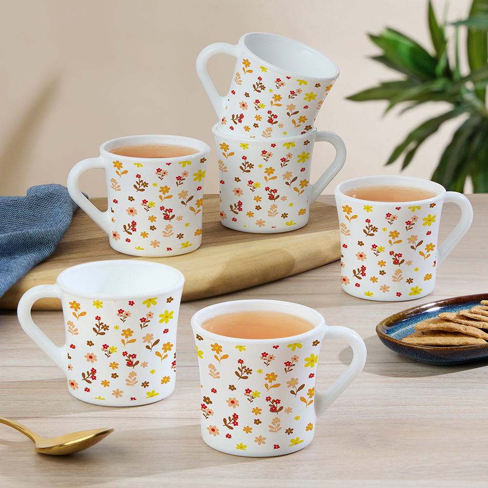 Larah Flora Sunset Opalware Mug Set