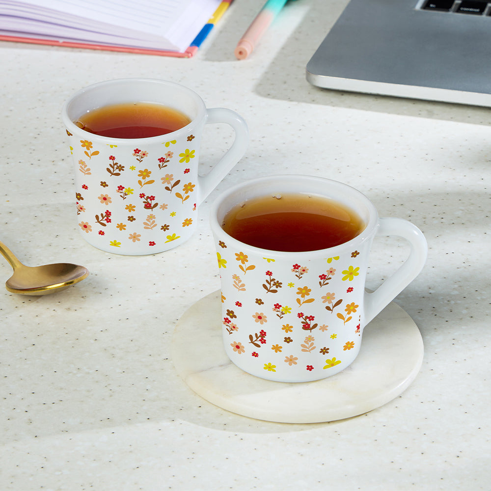 Larah Flora Sunset Opalware Mug Set