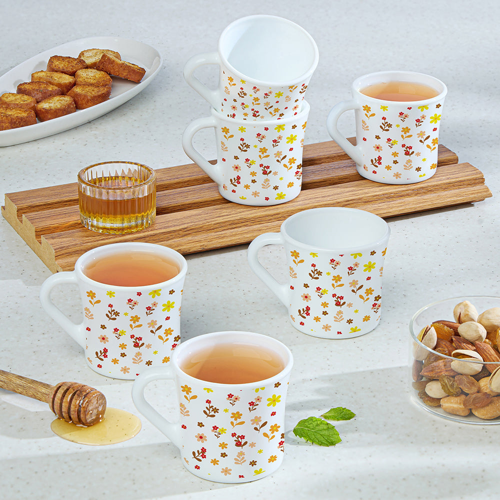 Larah Flora Sunset Opalware Mug Set
