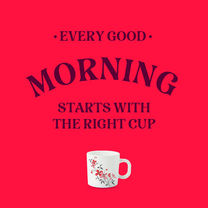 Larah by Borosil Fiore Mug Set 100 ml x 6