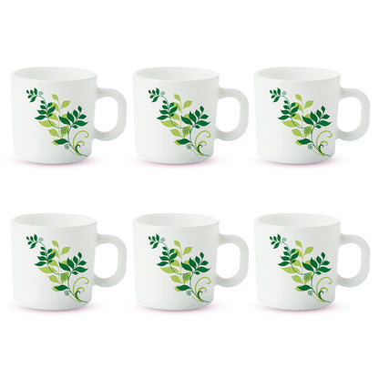 Larah by Borosil Fern Mug Set 100 ml x 6