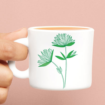 Larah by Borosil Green Lily Mug Set 100 ml x 6