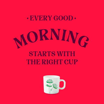 Larah by Borosil Green Lily Mug Set 100 ml x 6
