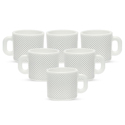 Larah by Borosil Grey Pixel Mug Set 100 ml x 6