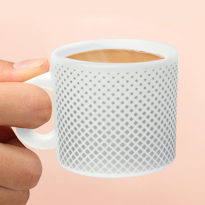 Larah by Borosil Grey Pixel Mug Set 100 ml x 6