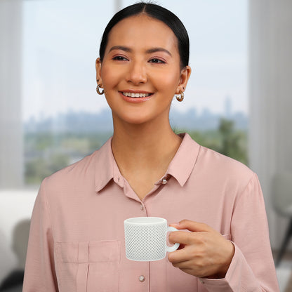 Larah by Borosil Grey Pixel Mug Set 100 ml x 6