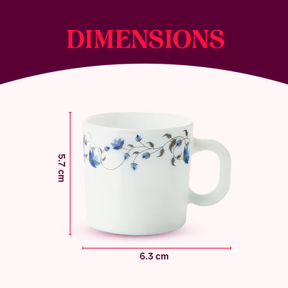 Larah by Borosil Helena Mug Set 100 ml x 6