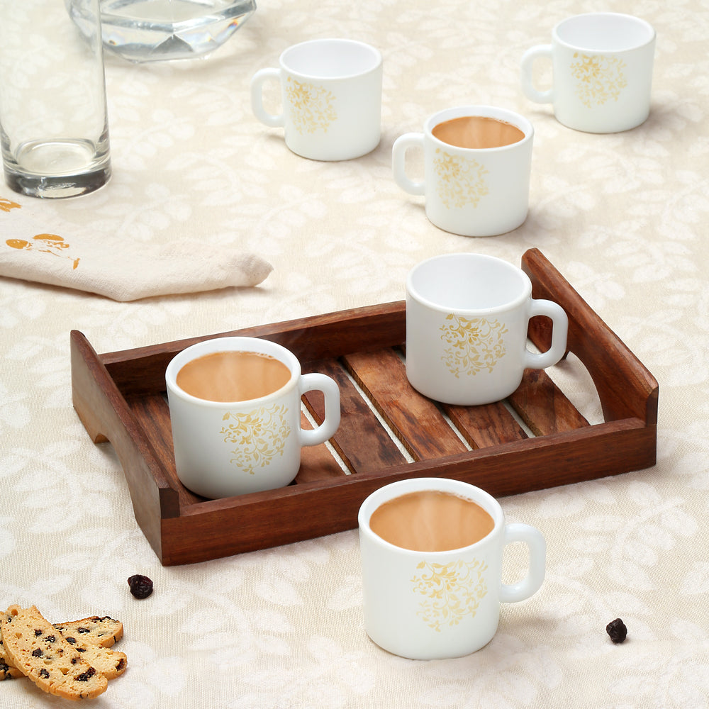 Larah by Borosil Ingot Mug Set 100 ml x 6 (Option 1)