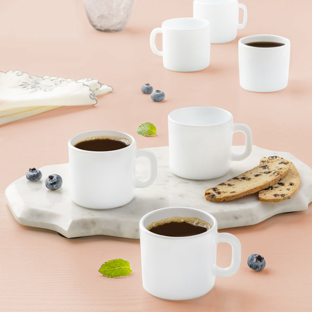 Larah Logo Opalware Mug Set