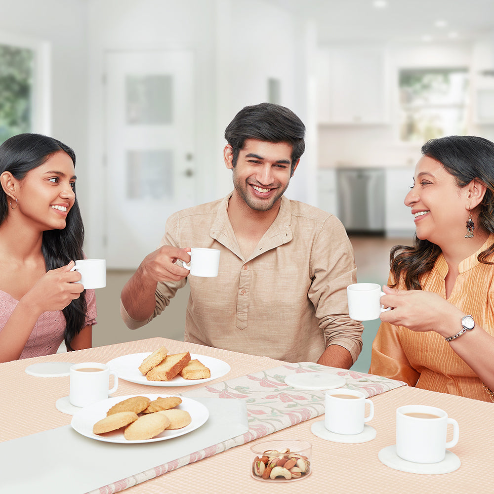 Larah Logo Opalware Mug Set