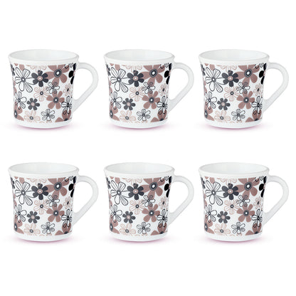 Larah by Borosil Crysta Macy Mug Set 100 ml x 6