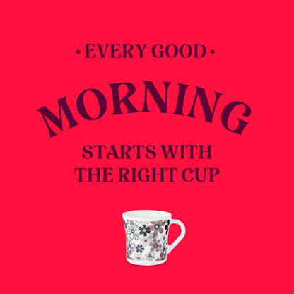 Larah by Borosil Crysta Macy Mug Set 100 ml x 6