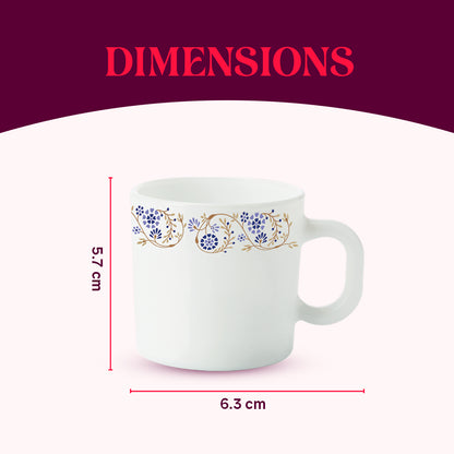 Larah by Borosil Mist Mug Set 100 ml x 6