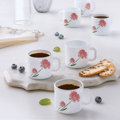 Larah by Borosil Nargis Mug Set 100 ml x 6
