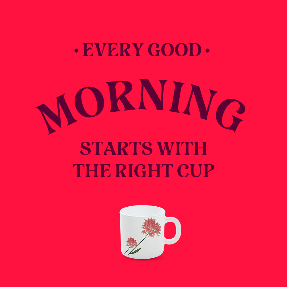 Larah by Borosil Nargis Mug Set 100 ml x 6