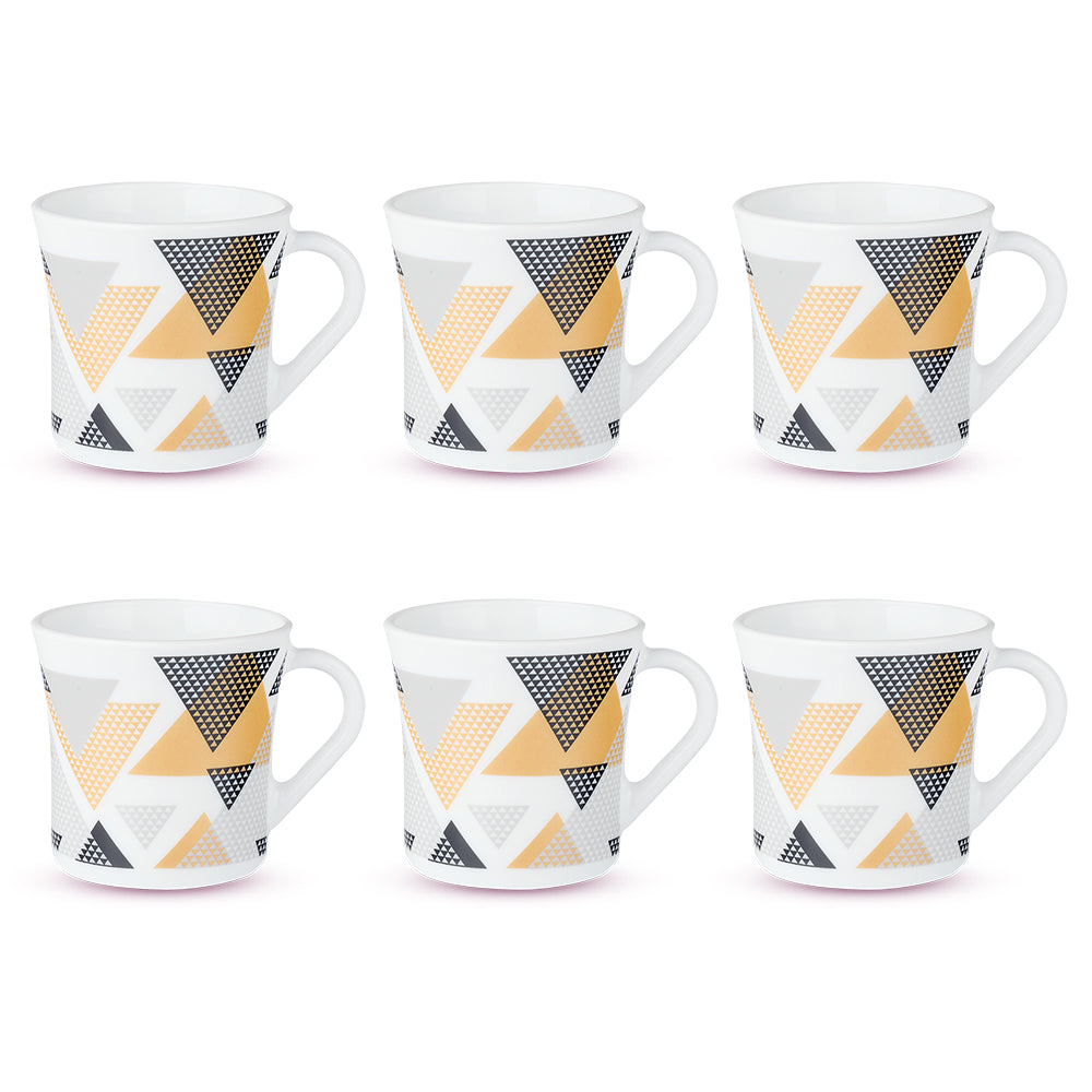 Larah by Borosil Crysta Nivaah Mug Set, 100ml x 6