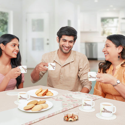 Larah by Borosil Oak Mug Set 100 ml x 6