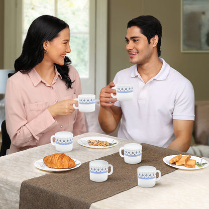 Larah by Borosil Ocean Mug Set 100 ml x 6