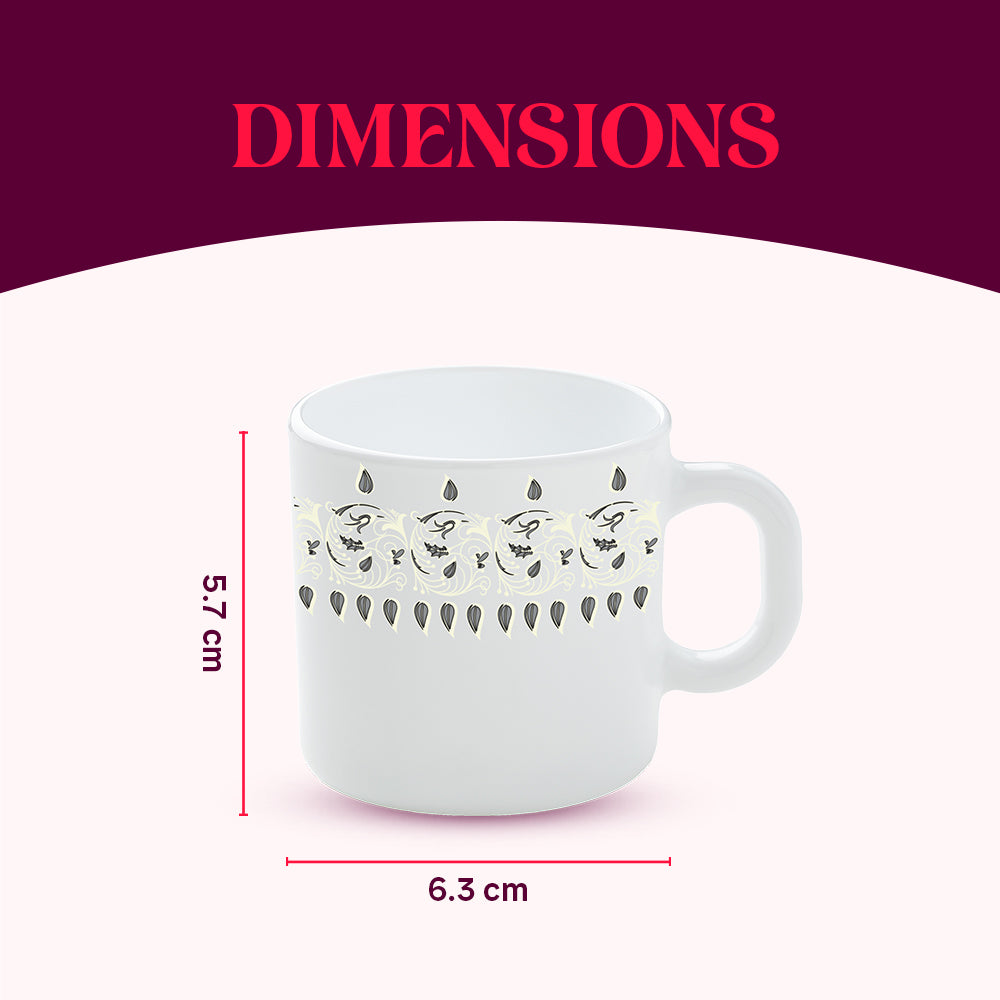 Larah by Borosil Ora Gold Mug Set 100 ml x 6 (Option 1)