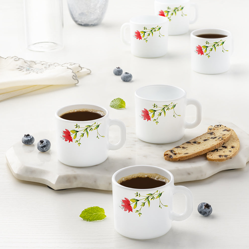 Larah by Borosil Oriental Mug Set 100 ml x 6