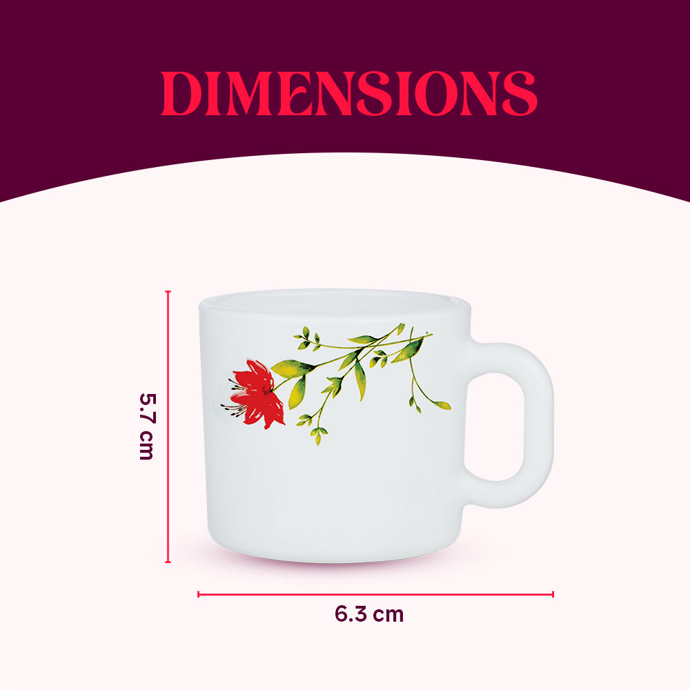 Larah by Borosil Oriental Mug Set 100 ml x 6