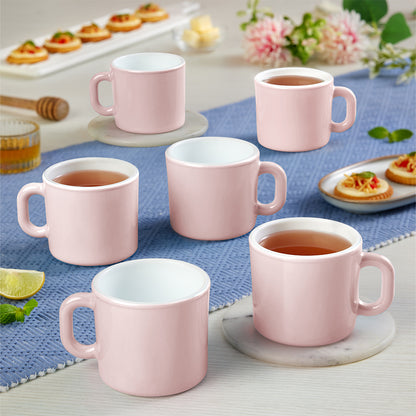 Larah Pastel Pink Opalware Mug Set