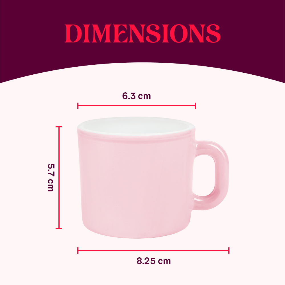 Larah Pastel Pink Opalware Mug Set