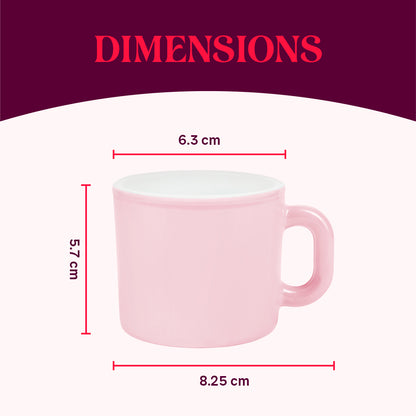 Larah Pastel Pink Opalware Mug Set