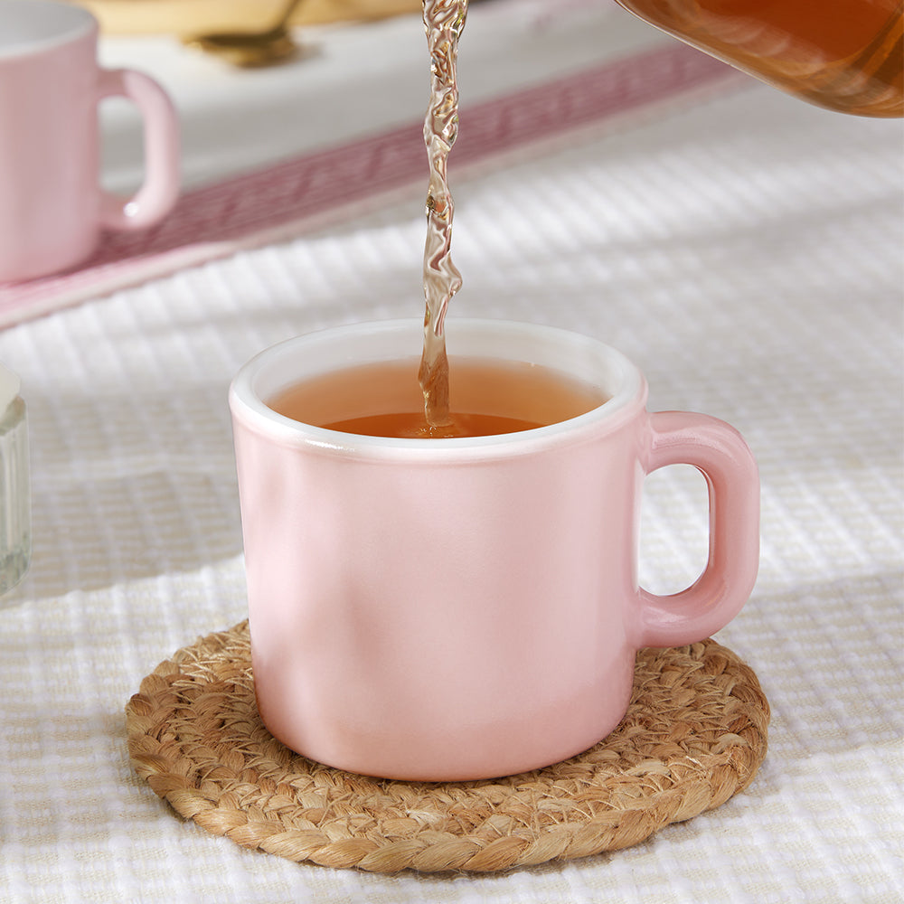 Larah Pastel Pink Opalware Mug Set
