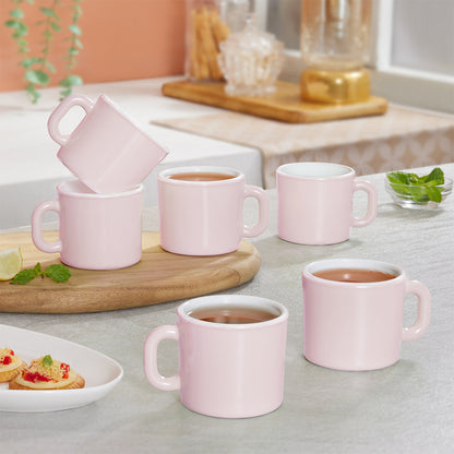 Larah Pastel Pink Opalware Mug Set