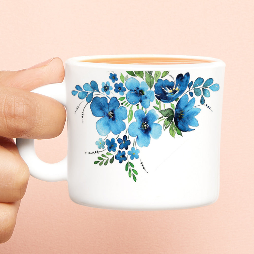 Larah by Borosil Pansy Mug Set 100 ml x 6