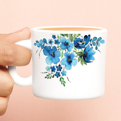 Larah by Borosil Pansy Mug Set 100 ml x 6