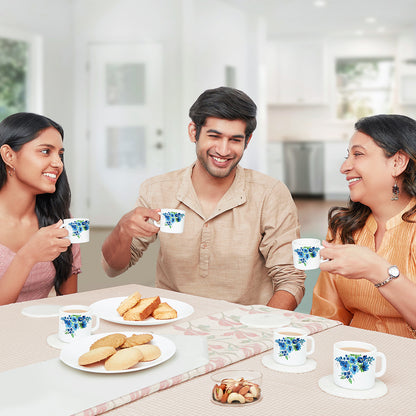 Larah by Borosil Pansy Mug Set 100 ml x 6