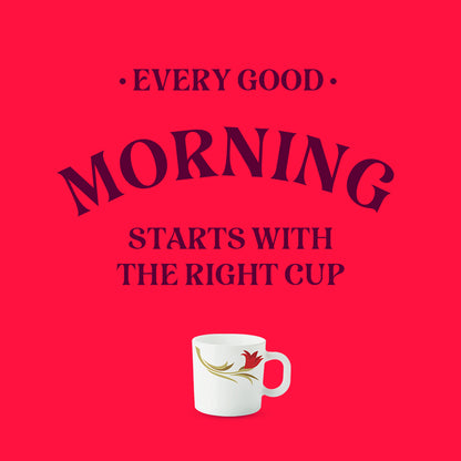 Larah by Borosil Red Lily Mug Set 100 ml x 6