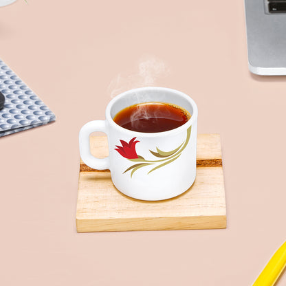 Larah by Borosil Red Lily Mug Set 100 ml x 6