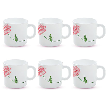 Larah by Borosil Red Mist Mug Set 100 ml x 6