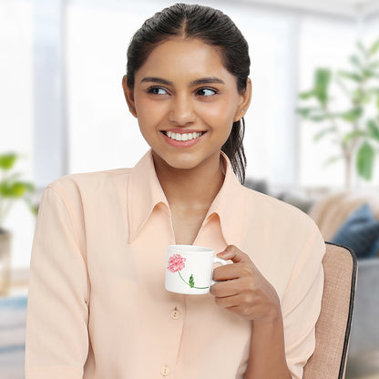 Larah by Borosil Red Mist Mug Set 100 ml x 6