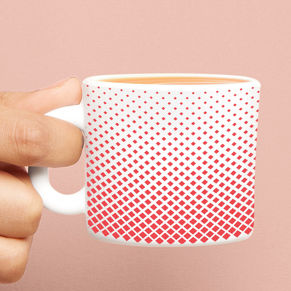 Larah by Borosil Ruby Pixel Mug Set 100 ml x 6
